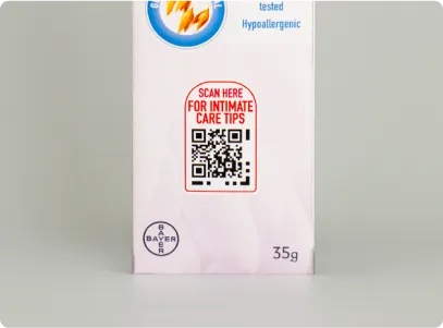 Bayer Canescool pack with an Accessible QR code